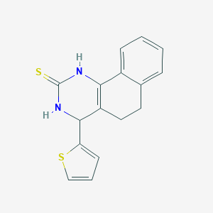 molecular formula C16H14N2S2 B461921 4-(2-thienyl)-3,4,5,6-tetrahydrobenzo[h]quinazoline-2(1H)-thione CAS No. 425646-37-3