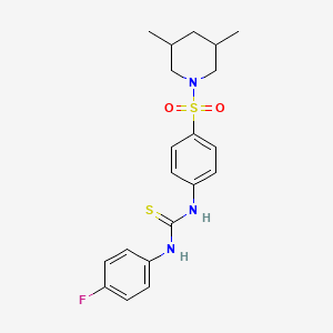molecular formula C20H24FN3O2S2 B4619232 N-{4-[(3,5-二甲基-1-哌啶基)磺酰基]苯基}-N'-(4-氟苯基)硫脲 
