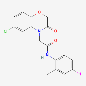 molecular formula C18H16ClIN2O3 B4619262 2-(6-chloro-3-oxo-2,3-dihydro-4H-1,4-benzoxazin-4-yl)-N-(4-iodo-2,6-dimethylphenyl)acetamide 