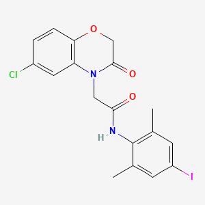 molecular formula C18H16ClIN2O3 B4619262 2-(6-氯-3-氧代-2,3-二氢-4H-1,4-苯并噁嗪-4-基)-N-(4-碘-2,6-二甲苯基)乙酰胺 