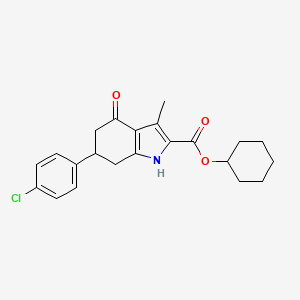 cyclohexyl 6-(4-chlorophenyl)-3-methyl-4-oxo-4,5,6,7-tetrahydro-1H-indole-2-carboxylate