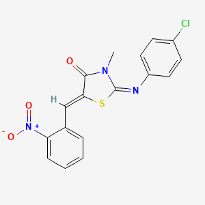 2-[(4-chlorophenyl)imino]-3-methyl-5-(2-nitrobenzylidene)-1,3-thiazolidin-4-one