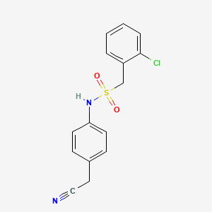 molecular formula C15H13ClN2O2S B4619323 1-(2-chlorophenyl)-N-[4-(cyanomethyl)phenyl]methanesulfonamide 