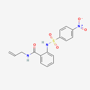 molecular formula C16H15N3O5S B4619352 N-烯丙基-2-{[(4-硝基苯基)磺酰基]氨基}苯甲酰胺 