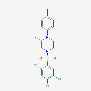 molecular formula C18H19Cl3N2O2S B4619359 2-methyl-1-(4-methylphenyl)-4-[(2,4,5-trichlorophenyl)sulfonyl]piperazine 