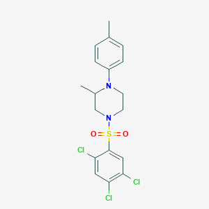 molecular formula C18H19Cl3N2O2S B4619359 2-甲基-1-(4-甲基苯基)-4-[(2,4,5-三氯苯基)磺酰基]哌嗪 