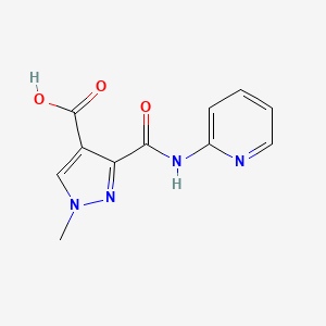 molecular formula C11H10N4O3 B4619374 1-methyl-3-[(2-pyridinylamino)carbonyl]-1H-pyrazole-4-carboxylic acid 