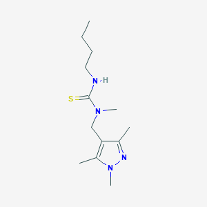 molecular formula C13H24N4S B4619386 N'-butyl-N-methyl-N-[(1,3,5-trimethyl-1H-pyrazol-4-yl)methyl]thiourea 