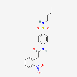 molecular formula C18H21N3O5S B4619389 N-{4-[(butylamino)sulfonyl]phenyl}-2-(2-nitrophenyl)acetamide 
