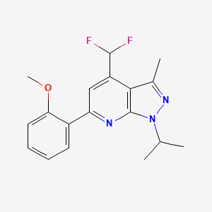 molecular formula C18H19F2N3O B4619394 4-(difluoromethyl)-1-isopropyl-6-(2-methoxyphenyl)-3-methyl-1H-pyrazolo[3,4-b]pyridine 