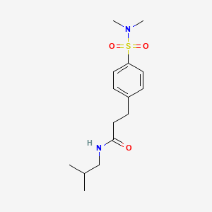 molecular formula C15H24N2O3S B4619406 3-{4-[(dimethylamino)sulfonyl]phenyl}-N-isobutylpropanamide 