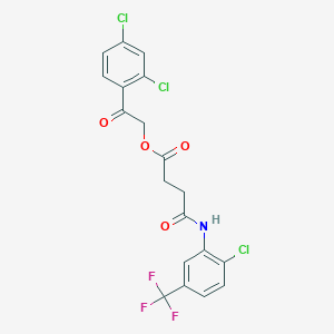 molecular formula C19H13Cl3F3NO4 B4619419 2-(2,4-dichlorophenyl)-2-oxoethyl 4-{[2-chloro-5-(trifluoromethyl)phenyl]amino}-4-oxobutanoate 