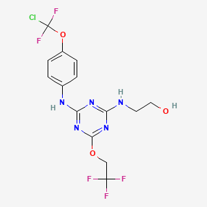 2-{[4-({4-[chloro(difluoro)methoxy]phenyl}amino)-6-(2,2,2-trifluoroethoxy)-1,3,5-triazin-2-yl]amino}ethanol