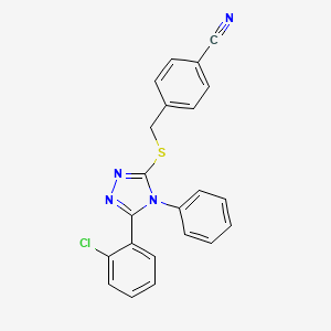 molecular formula C22H15ClN4S B4619427 4-({[5-(2-chlorophenyl)-4-phenyl-4H-1,2,4-triazol-3-yl]thio}methyl)benzonitrile 