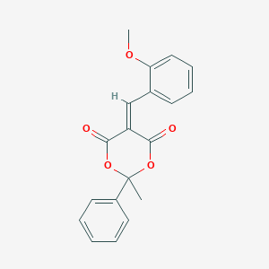molecular formula C19H16O5 B461943 5-(2-Methoxybenzylidene)-2-methyl-2-phenyl-1,3-dioxane-4,6-dione CAS No. 443323-01-1