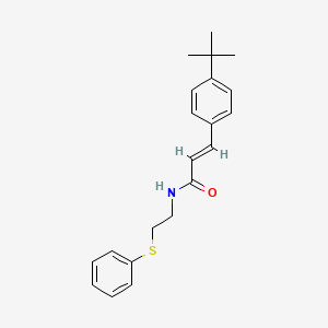 molecular formula C21H25NOS B4619436 3-(4-tert-butylphenyl)-N-[2-(phenylthio)ethyl]acrylamide 