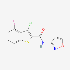 molecular formula C12H6ClFN2O2S B4619458 3-chloro-4-fluoro-N-3-isoxazolyl-1-benzothiophene-2-carboxamide 