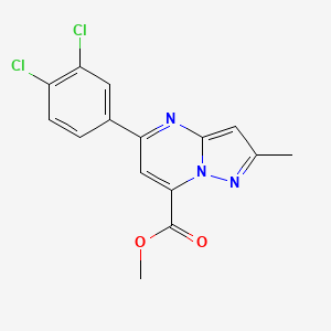 molecular formula C15H11Cl2N3O2 B4619461 methyl 5-(3,4-dichlorophenyl)-2-methylpyrazolo[1,5-a]pyrimidine-7-carboxylate 