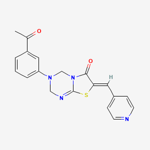 molecular formula C19H16N4O2S B4619465 3-(3-acetylphenyl)-7-(4-pyridinylmethylene)-3,4-dihydro-2H-[1,3]thiazolo[3,2-a][1,3,5]triazin-6(7H)-one 