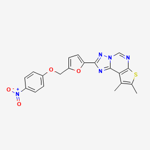 molecular formula C20H15N5O4S B4619481 8,9-dimethyl-2-{5-[(4-nitrophenoxy)methyl]-2-furyl}thieno[3,2-e][1,2,4]triazolo[1,5-c]pyrimidine 