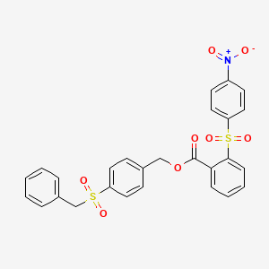molecular formula C27H21NO8S2 B4619487 4-(benzylsulfonyl)benzyl 2-[(4-nitrophenyl)sulfonyl]benzoate 