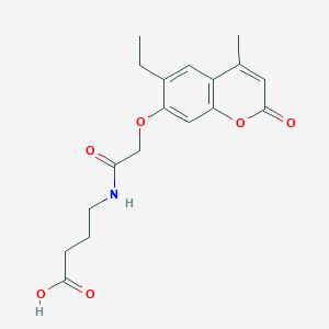 molecular formula C18H21NO6 B4619498 4-({[(6-ethyl-4-methyl-2-oxo-2H-chromen-7-yl)oxy]acetyl}amino)butanoic acid 