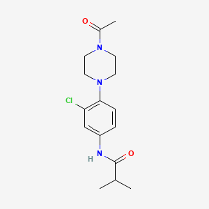 N-[4-(4-acetyl-1-piperazinyl)-3-chlorophenyl]-2-methylpropanamide