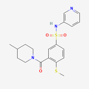 molecular formula C19H23N3O3S2 B4619531 3-[(4-methyl-1-piperidinyl)carbonyl]-4-(methylthio)-N-3-pyridinylbenzenesulfonamide 