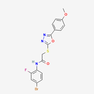 molecular formula C17H13BrFN3O3S B4619536 N-(4-bromo-2-fluorophenyl)-2-{[5-(4-methoxyphenyl)-1,3,4-oxadiazol-2-yl]thio}acetamide 