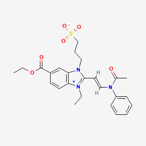 3-[2-{2-[acetyl(phenyl)amino]vinyl}-5-(ethoxycarbonyl)-1-ethyl-1H-3,1-benzimidazol-3-ium-3-yl]-1-propanesulfonate