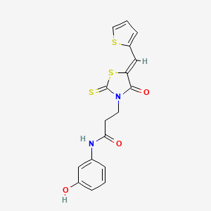 molecular formula C17H14N2O3S3 B4619545 N-(3-羟基苯基)-3-[4-氧代-5-(2-噻吩甲亚甲基)-2-硫代-1,3-噻唑烷-3-基]丙酰胺 