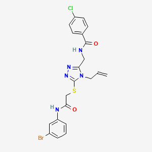 N-{[4-allyl-5-({2-[(3-bromophenyl)amino]-2-oxoethyl}thio)-4H-1,2,4-triazol-3-yl]methyl}-4-chlorobenzamide