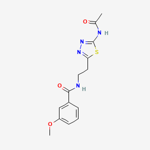 molecular formula C14H16N4O3S B4619570 N-{2-[5-(acetylamino)-1,3,4-thiadiazol-2-yl]ethyl}-3-methoxybenzamide 