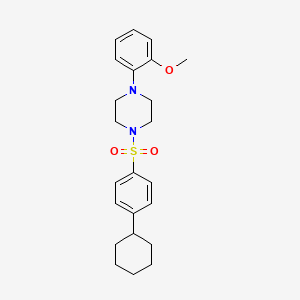 molecular formula C23H30N2O3S B4619585 1-[(4-cyclohexylphenyl)sulfonyl]-4-(2-methoxyphenyl)piperazine 