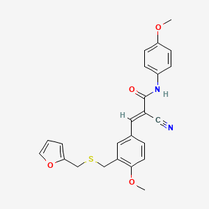 2-cyano-3-(3-{[(2-furylmethyl)thio]methyl}-4-methoxyphenyl)-N-(4-methoxyphenyl)acrylamide