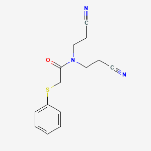 molecular formula C14H15N3OS B4619623 N,N-bis(2-cyanoethyl)-2-(phenylthio)acetamide 