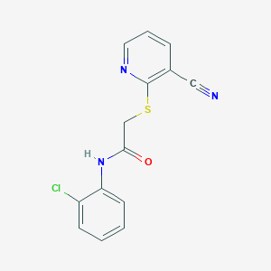 N-(2-chlorophenyl)-2-[(3-cyano-2-pyridinyl)thio]acetamide
