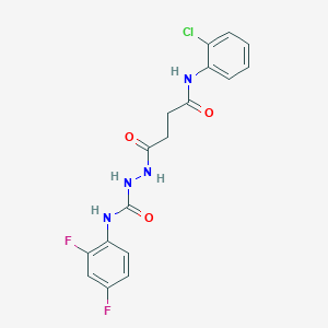 molecular formula C17H15ClF2N4O3 B4619644 2-{4-[(2-chlorophenyl)amino]-4-oxobutanoyl}-N-(2,4-difluorophenyl)hydrazinecarboxamide 