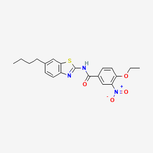 molecular formula C20H21N3O4S B4619654 N-(6-butyl-1,3-benzothiazol-2-yl)-4-ethoxy-3-nitrobenzamide 