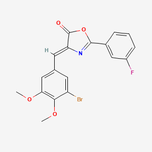 molecular formula C18H13BrFNO4 B4619696 4-(3-bromo-4,5-dimethoxybenzylidene)-2-(3-fluorophenyl)-1,3-oxazol-5(4H)-one 