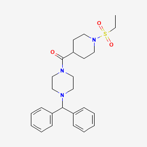 molecular formula C25H33N3O3S B4619700 1-(二苯甲基)-4-{[1-(乙磺酰基)-4-哌啶基]羰基}哌嗪 