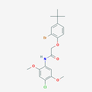 molecular formula C20H23BrClNO4 B4619723 2-(2-bromo-4-tert-butylphenoxy)-N-(4-chloro-2,5-dimethoxyphenyl)acetamide 