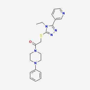 molecular formula C21H24N6OS B4619773 1-({[4-ethyl-5-(3-pyridinyl)-4H-1,2,4-triazol-3-yl]thio}acetyl)-4-phenylpiperazine 