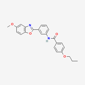 molecular formula C24H22N2O4 B4619783 N-[3-(5-methoxy-1,3-benzoxazol-2-yl)phenyl]-4-propoxybenzamide 