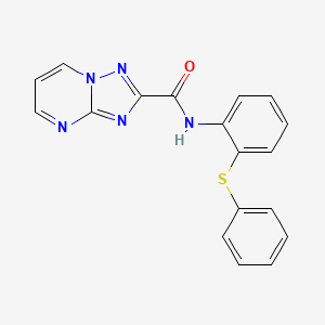 molecular formula C18H13N5OS B4619797 N-[2-(phenylthio)phenyl][1,2,4]triazolo[1,5-a]pyrimidine-2-carboxamide 