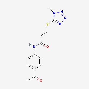 molecular formula C13H15N5O2S B4619807 N-(4-acetylphenyl)-3-[(1-methyl-1H-tetrazol-5-yl)thio]propanamide 