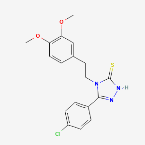 molecular formula C18H18ClN3O2S B4619808 5-(4-chlorophenyl)-4-[2-(3,4-dimethoxyphenyl)ethyl]-2,4-dihydro-3H-1,2,4-triazole-3-thione 