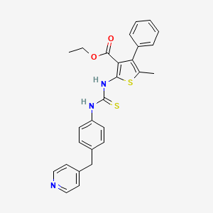 molecular formula C27H25N3O2S2 B4619834 ethyl 5-methyl-4-phenyl-2-[({[4-(4-pyridinylmethyl)phenyl]amino}carbonothioyl)amino]-3-thiophenecarboxylate 