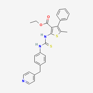 ethyl 5-methyl-4-phenyl-2-[({[4-(4-pyridinylmethyl)phenyl]amino}carbonothioyl)amino]-3-thiophenecarboxylate