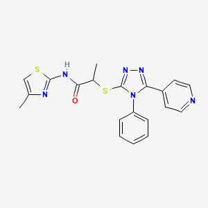 N-(4-methyl-1,3-thiazol-2-yl)-2-{[4-phenyl-5-(pyridin-4-yl)-4H-1,2,4-triazol-3-yl]sulfanyl}propanamide